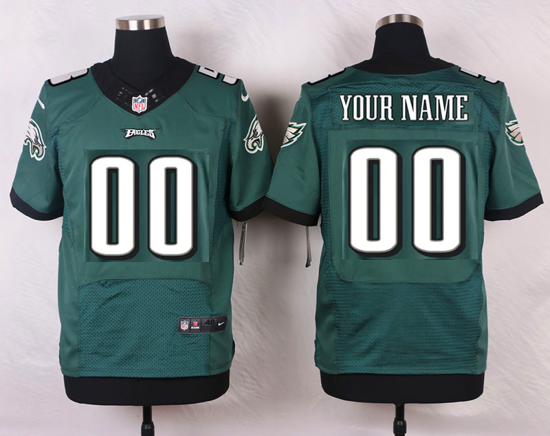 Men Custom Philadelphia Eagles Green Nike Elite NFL Jerseys->customized nfl jersey->Custom Jersey